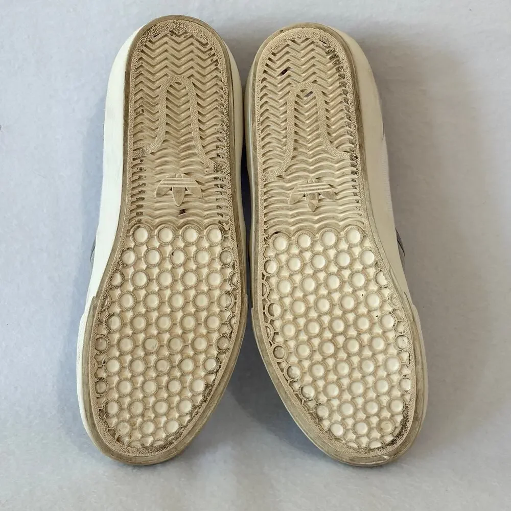 Adidas Original Loafers Slip On Sneakers Mens 8 Gray White Shoes